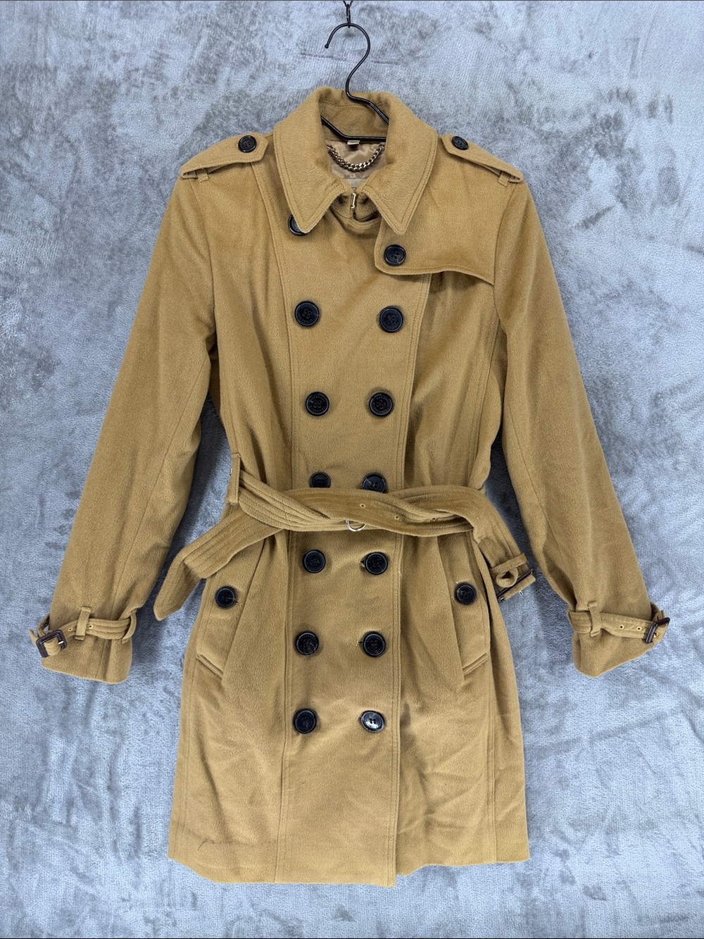 Burberry The Sandringham Cashmere Double-Breasted Winter Trench Coat US 8/UK 10